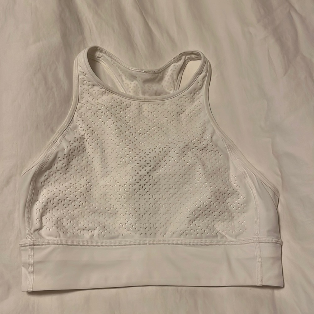 Lulu Lemon size 6 high neck white sports bra